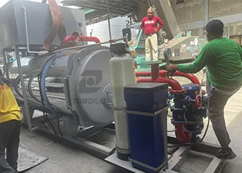 2000kg gas-fired hot water boiler used in cement plant