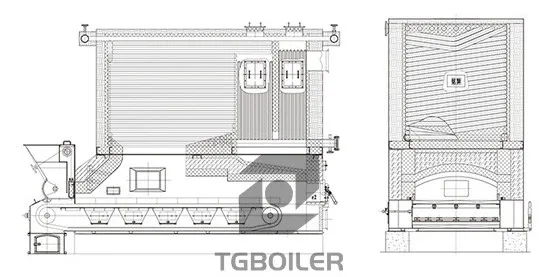 Design drawings for the YL(G)W series biomass/coal-fired thermal oil boilers