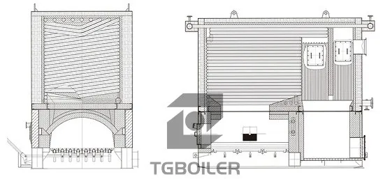 Design drawings for the YL(G)W series biomass/coal-fired thermal oil boilers