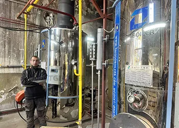 two 1-ton/h vertical gas fired boilers for a feed mill in bulgaria