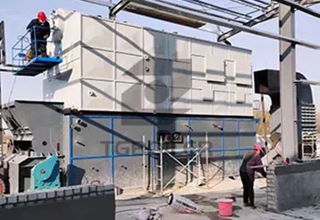 8tons/hr SZL series coal biomass fired steam boiler is located in Bangladesh