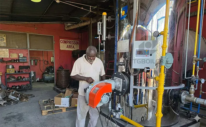 500 kg/h Vertical Gas Fired Steam Boiler Installed in Jamaica